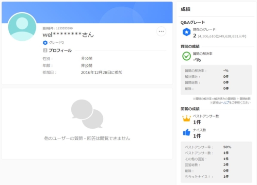 ヤフー知恵袋の回答数