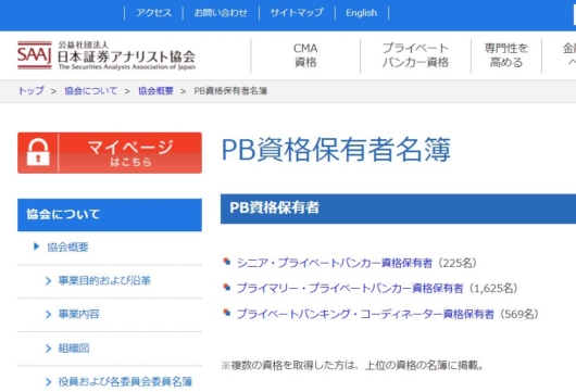 PB資格保有者