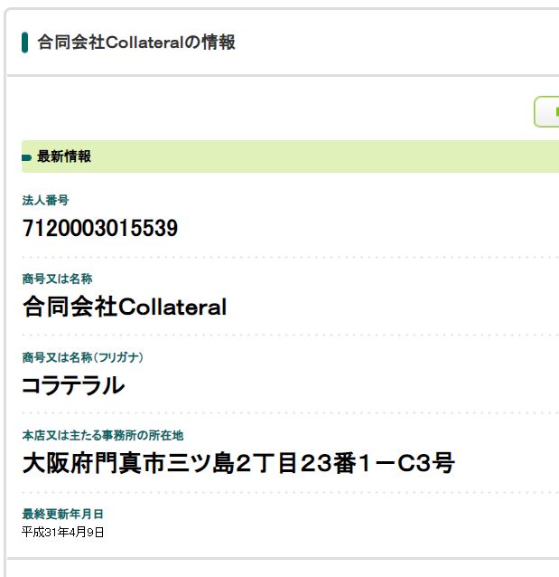 合同会社Collateralの情報