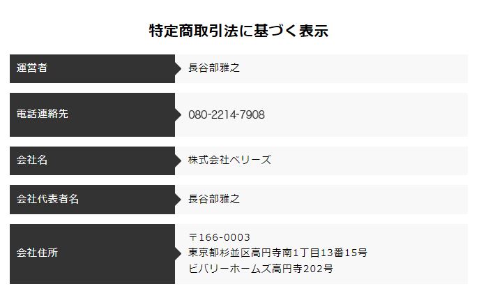 1分リッチLINEアラートの特商法