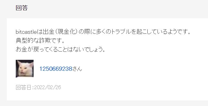 bitcastleの口コミ