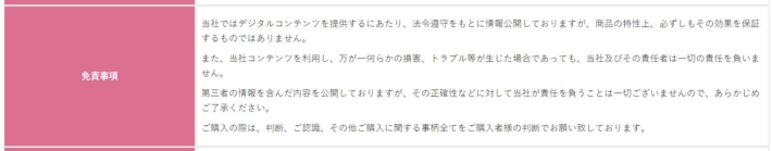 バズリッチの免責事項