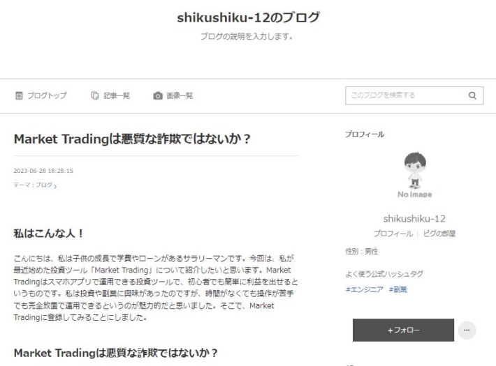 マーケットトレーディングをオススメしてるサイト２