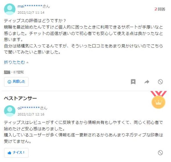 TIPSの口コミ