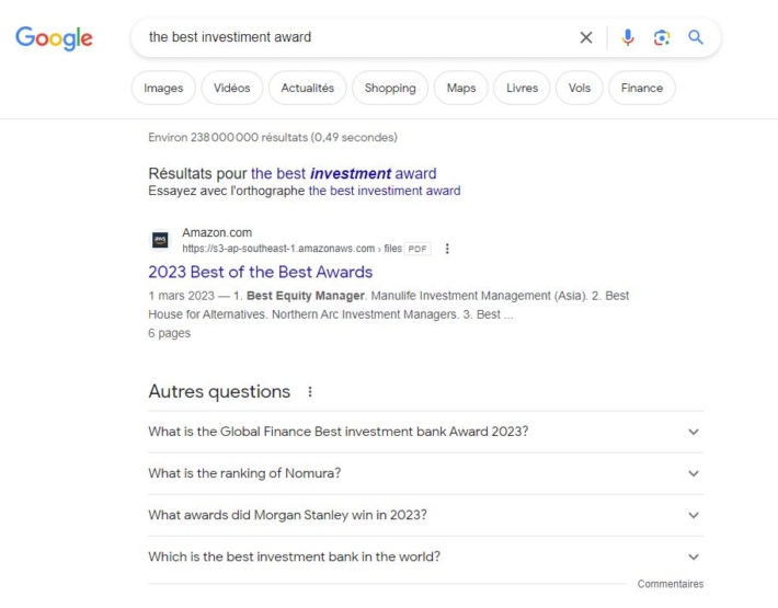 the best investiment award