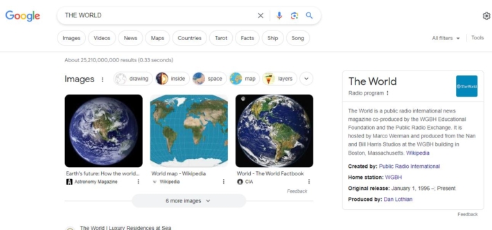 THE WORLDの検索結果