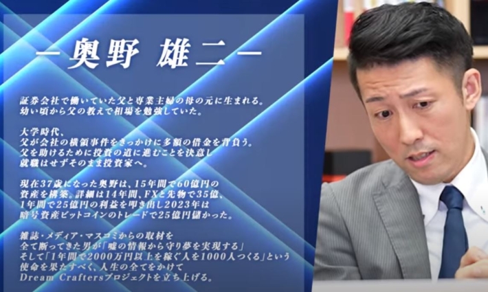 奥野雄二のプロフィール